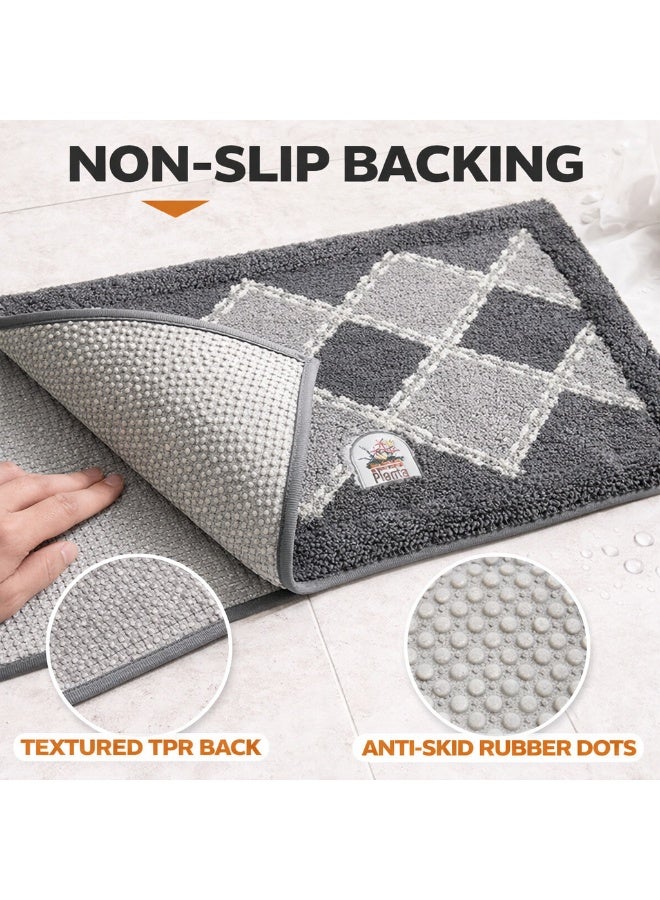 EBREEZZ Diamond Pattern Bathroom Floor Mat – Ultra Soft & Highly Absorbent Non-Slip Bath Rug - Image 4